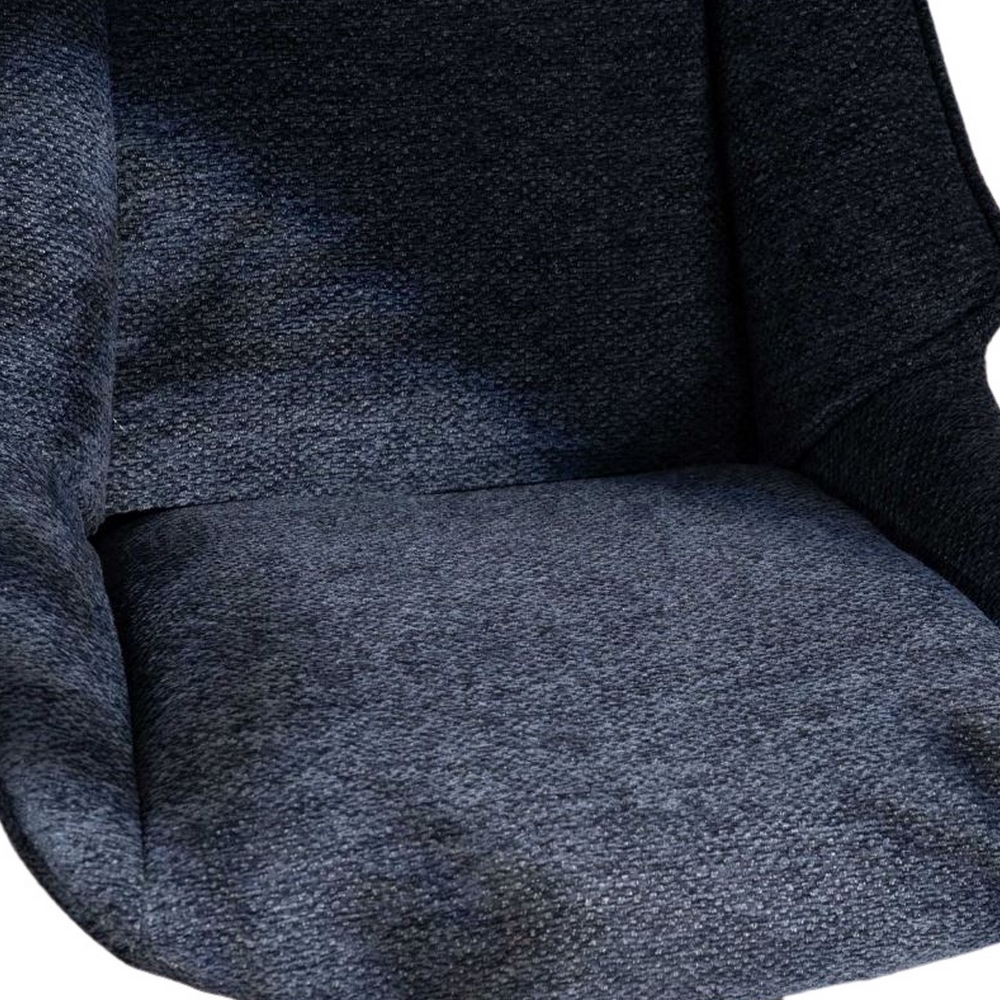 CHAISE NIKO PIED FIXE NOIR TISSU  BLEU 66 X 88 X 52 CM - Photo N°7