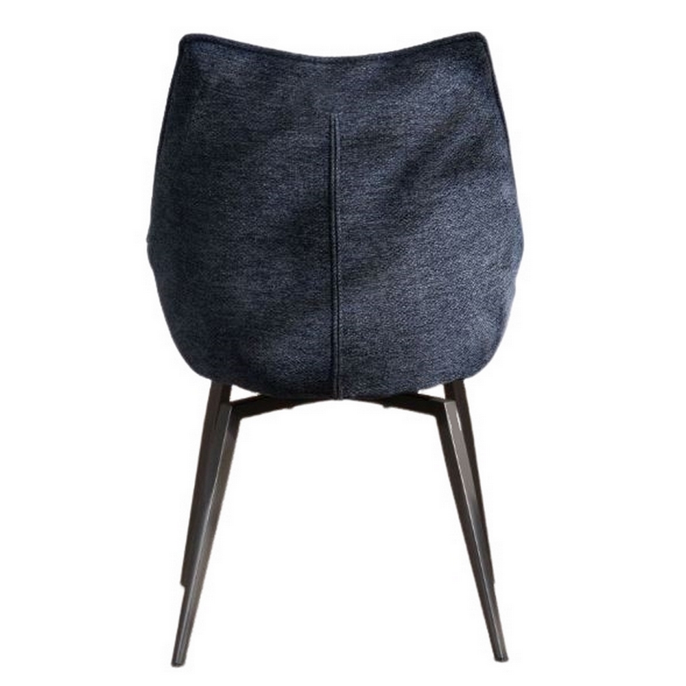 CHAISE NIKO PIED FIXE NOIR TISSU  BLEU 66 X 88 X 52 CM - Photo N°3