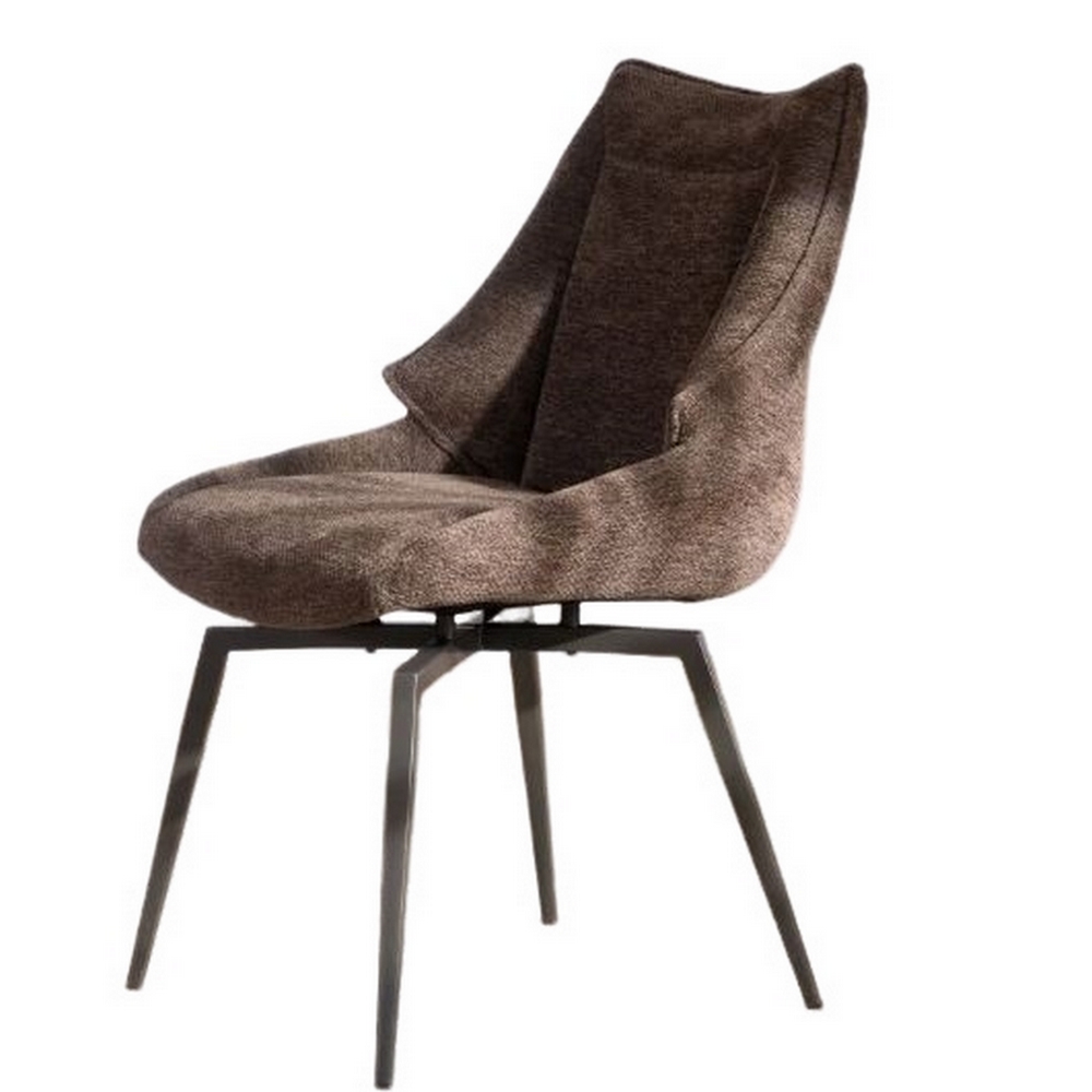 CHAISE NIKO PIED FIXE NOIR TISSU CHOCOLAT 66 X 88 X 52 CM - Photo N°9