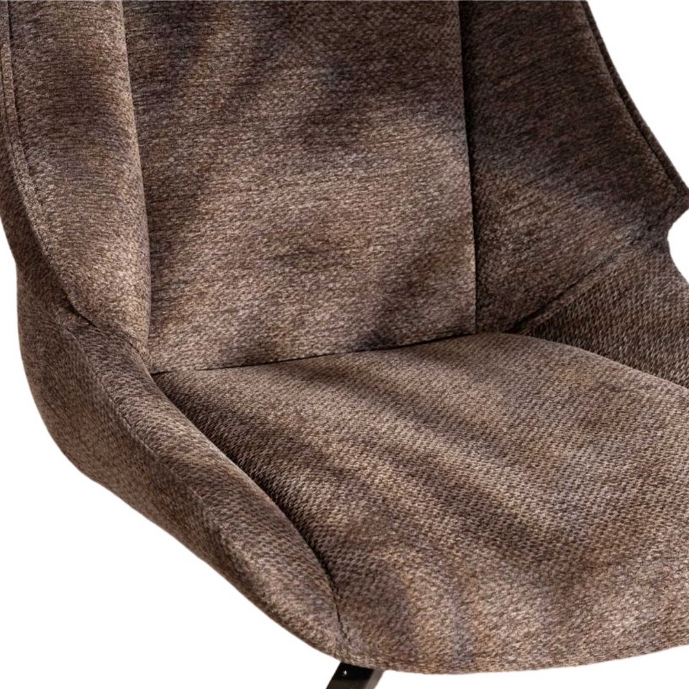 CHAISE NIKO PIED FIXE NOIR TISSU CHOCOLAT 66 X 88 X 52 CM - Photo N°7