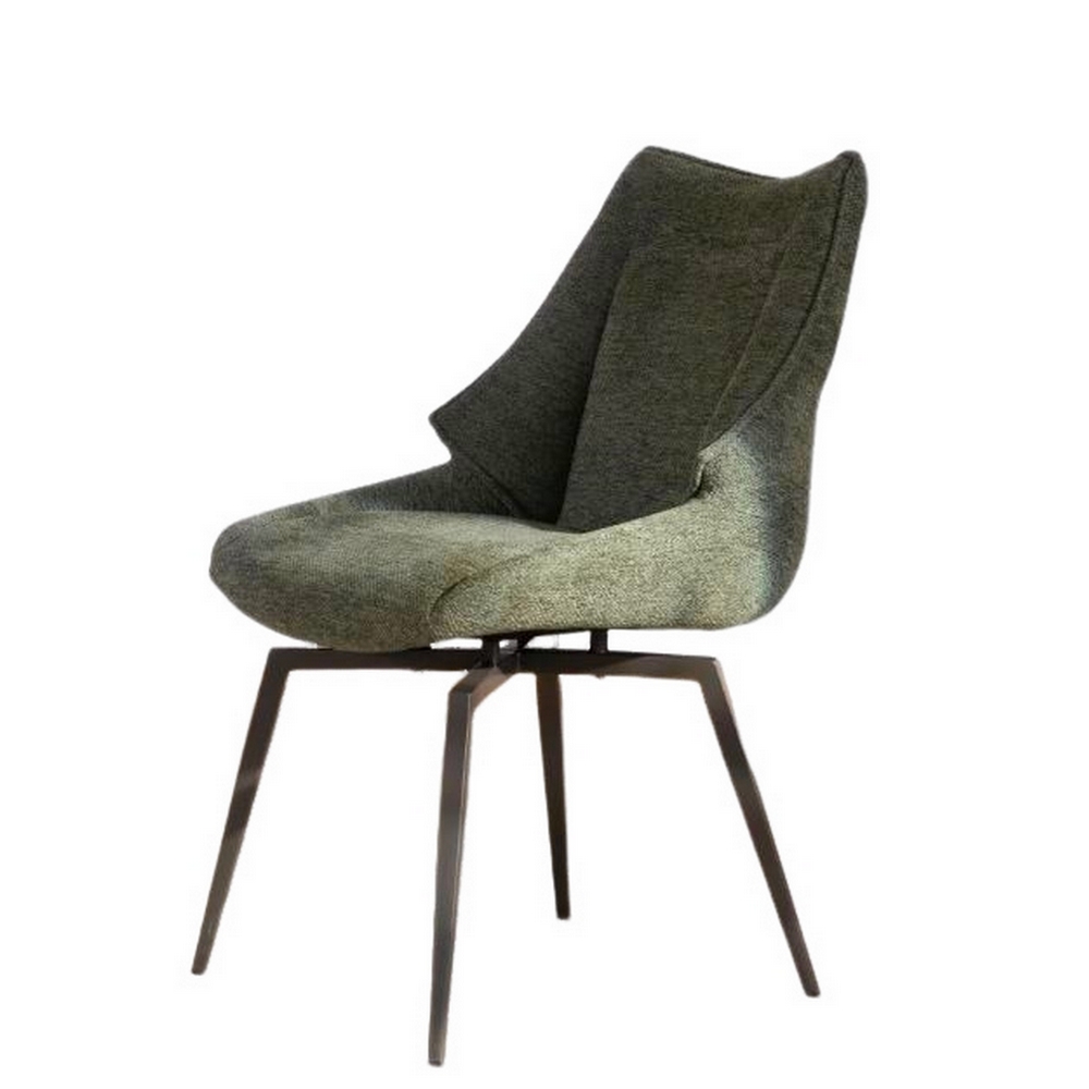 CHAISE NIKO PIED FIXE NOIR TISSU KAKI 66 X 88 X 52 CM - Photo N°7