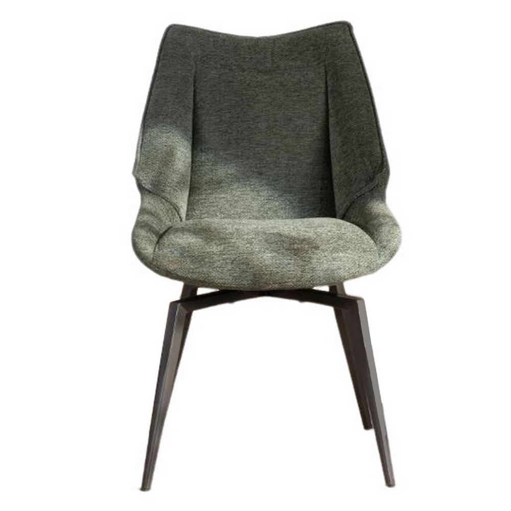 CHAISE NIKO PIED FIXE NOIR TISSU KAKI 66 X 88 X 52 CM - Photo N°6