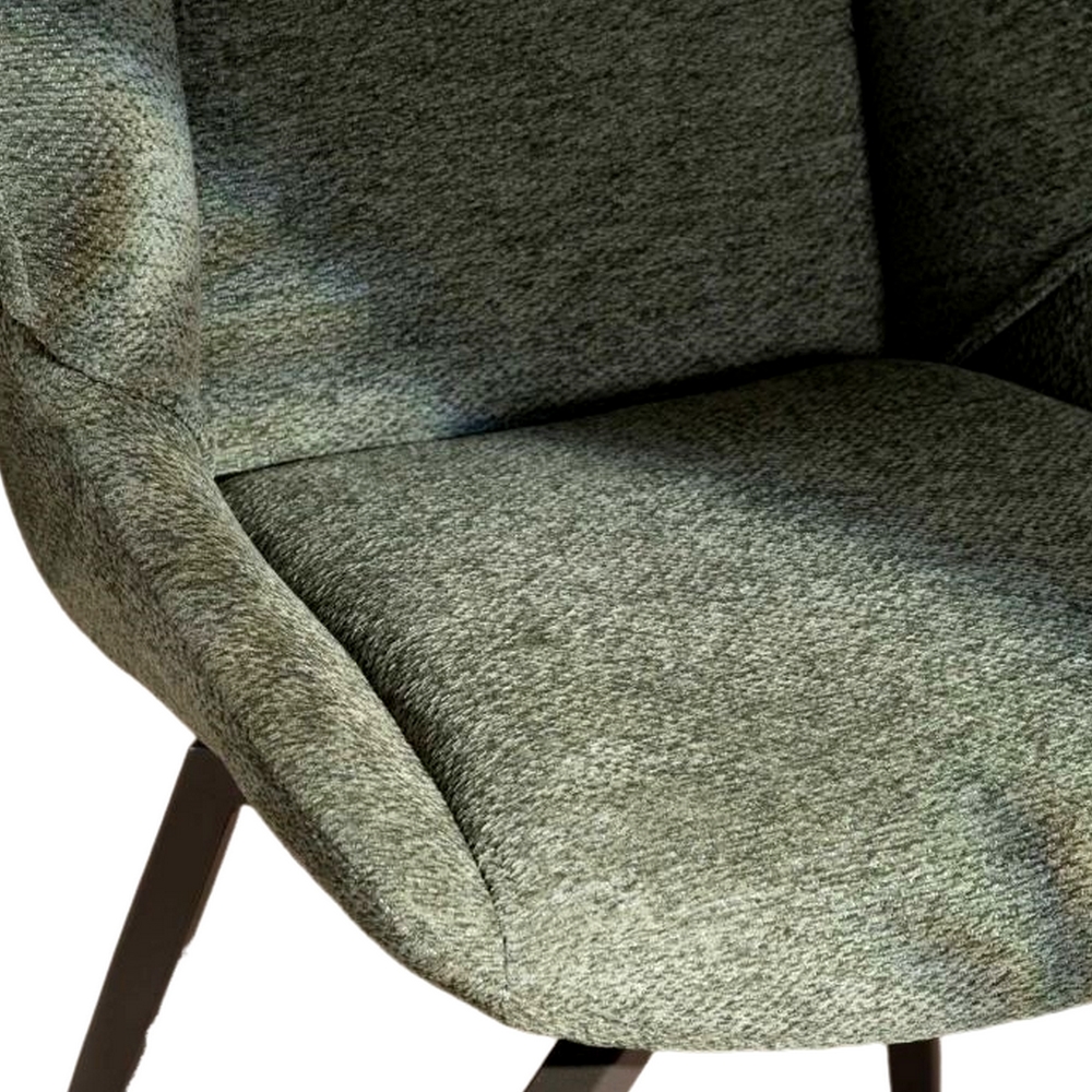 CHAISE NIKO PIED FIXE NOIR TISSU KAKI 66 X 88 X 52 CM - Photo N°5