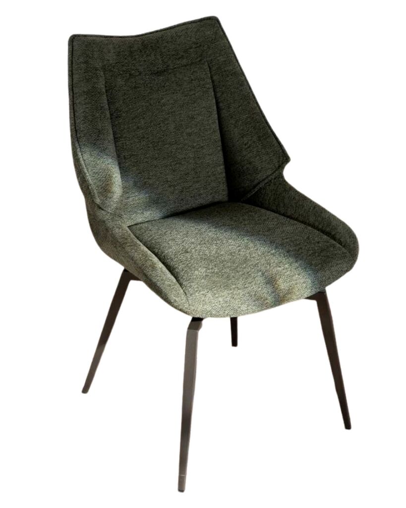 CHAISE NIKO PIED FIXE NOIR TISSU KAKI 66 X 88 X 52 CM - Photo N°2