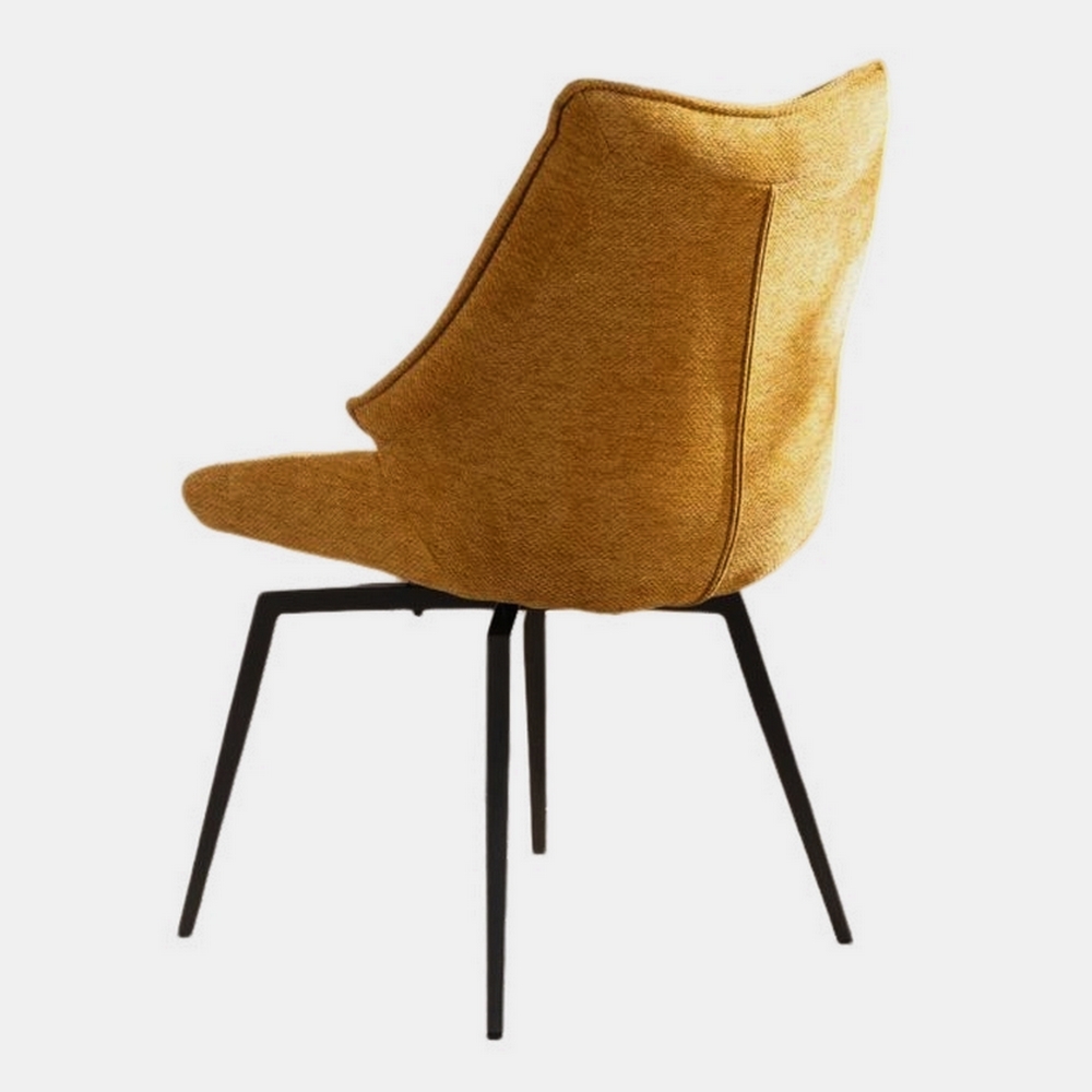 CHAISE NIKO PIED FIXE NOIR TISSU MOUTARDE 66 X 88 X 52 CM - Photo N°4