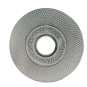 DESSOUS DE PLAT ROND EN FONTE BLANCHE PATINE 17 x 17 x 2 cm