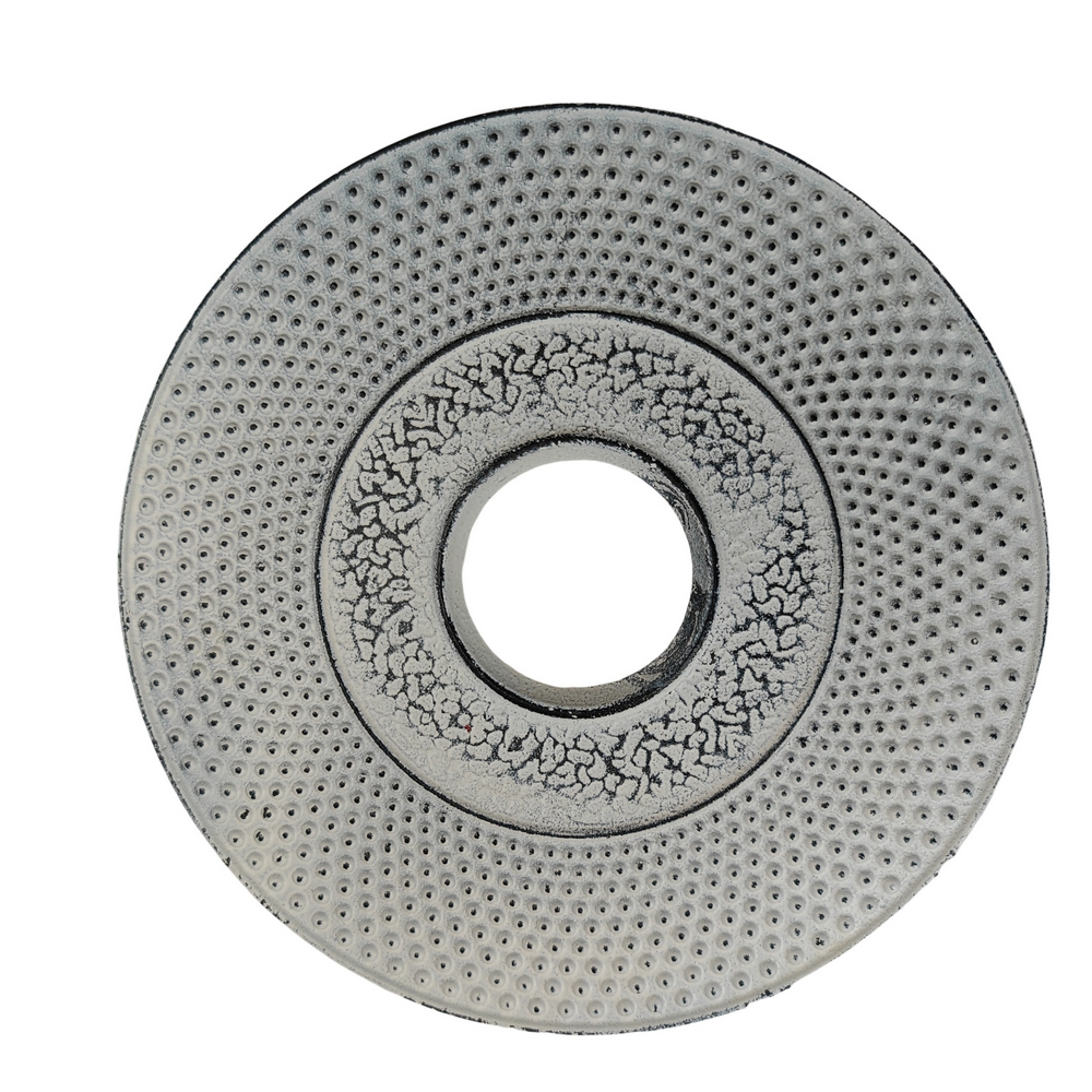 DESSOUS DE PLAT ROND EN FONTE BLANCHE PATINE 17 x 17 x 2 cm - Photo N°1