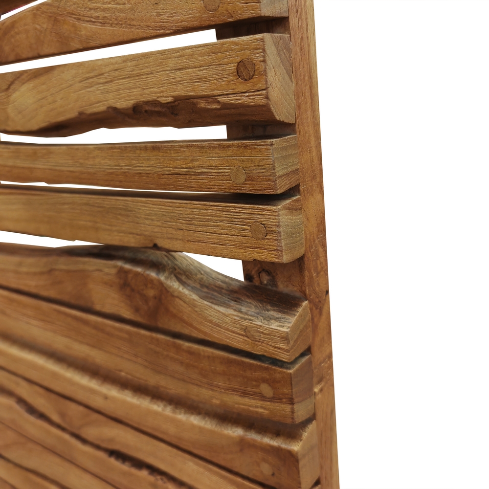 SEPARATION DECORATIVE EN TECK MASSIF RECYCLE 60 X 210 X 40 CM - Photo N°2