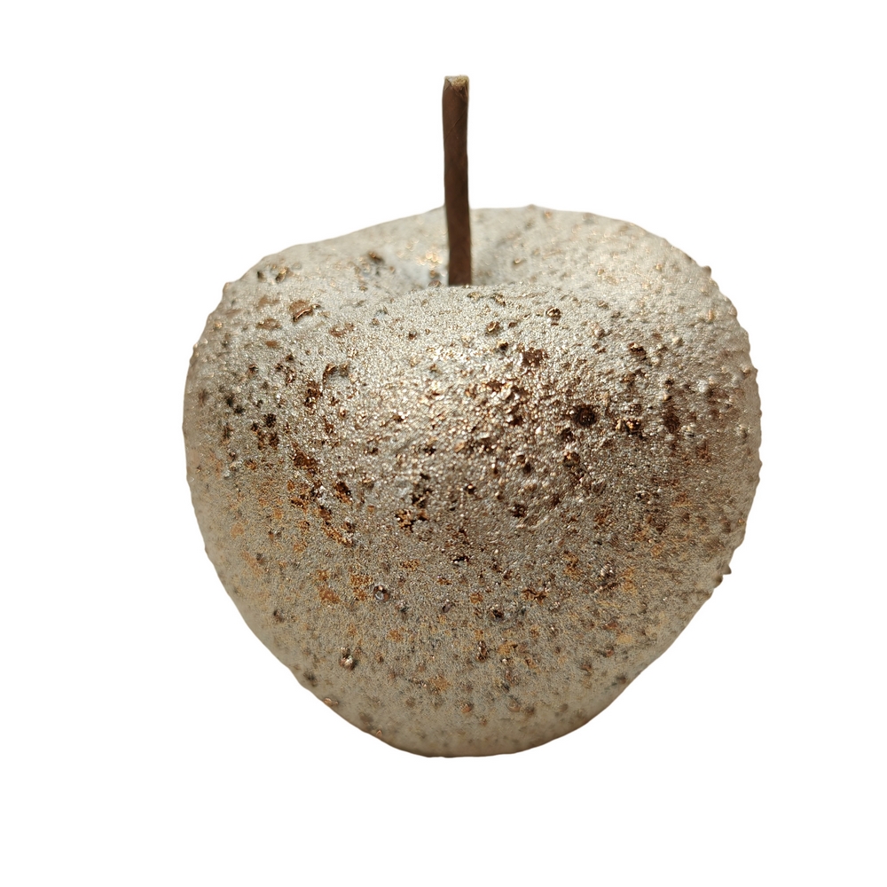 POMME BRONZE ET RELIEF EN CERAMIQUE 9 X 9 X 10 CM - Photo N°1