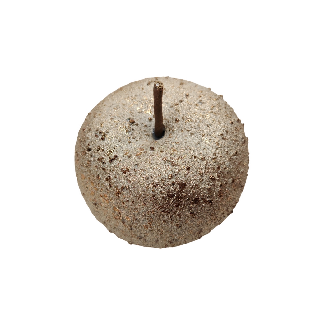 POMME BRONZE ET RELIEF EN CERAMIQUE 9 X 9 X 10 CM - Photo N°3