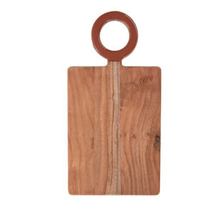 PLANCHE A DECOUPER ISIS RECTANGULAIRE EN ACACIA ANNEAU TERRACOTTA 44 x 22 x 2 cm