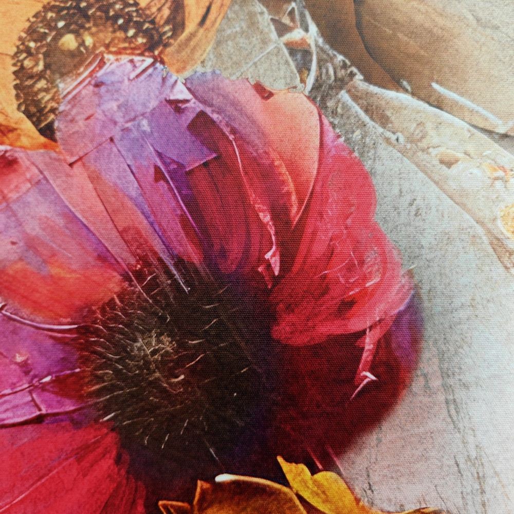 CADRE TOILE FEMME AVEC UNE COIFFE DE FLEURS 80 X 4 X 120 CM - Photo N°4