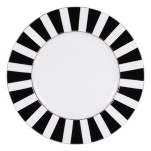 ASSIETTE PLATE ARDEC PORCELAINE NOIRE ET BLANCHE  27 CM