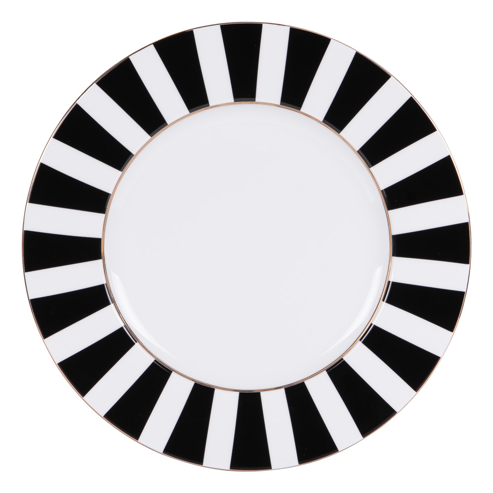 ASSIETTE PLATE ARDEC PORCELAINE NOIRE ET BLANCHE  27 CM - Photo N°1
