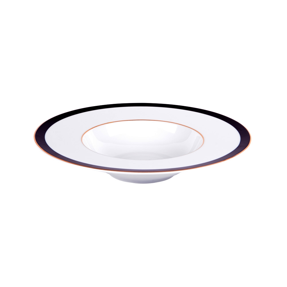 ASSIETTE CREUSE ARDEC PORCELAINE NOIRE ET BLANCHE  23 CM - Photo N°3