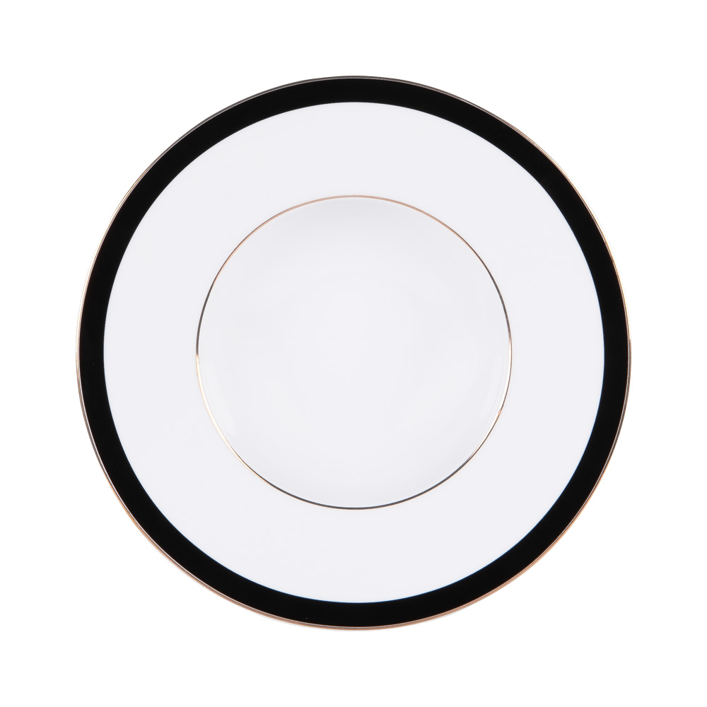 ASSIETTE DESSERT ARDEC PORCELAINE NOIRE ET BLANCHE  21 CM - Photo N°1