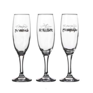 SET DE 3 FLUTE A CHAMPAGNE LE COMPTOIR 22 CL