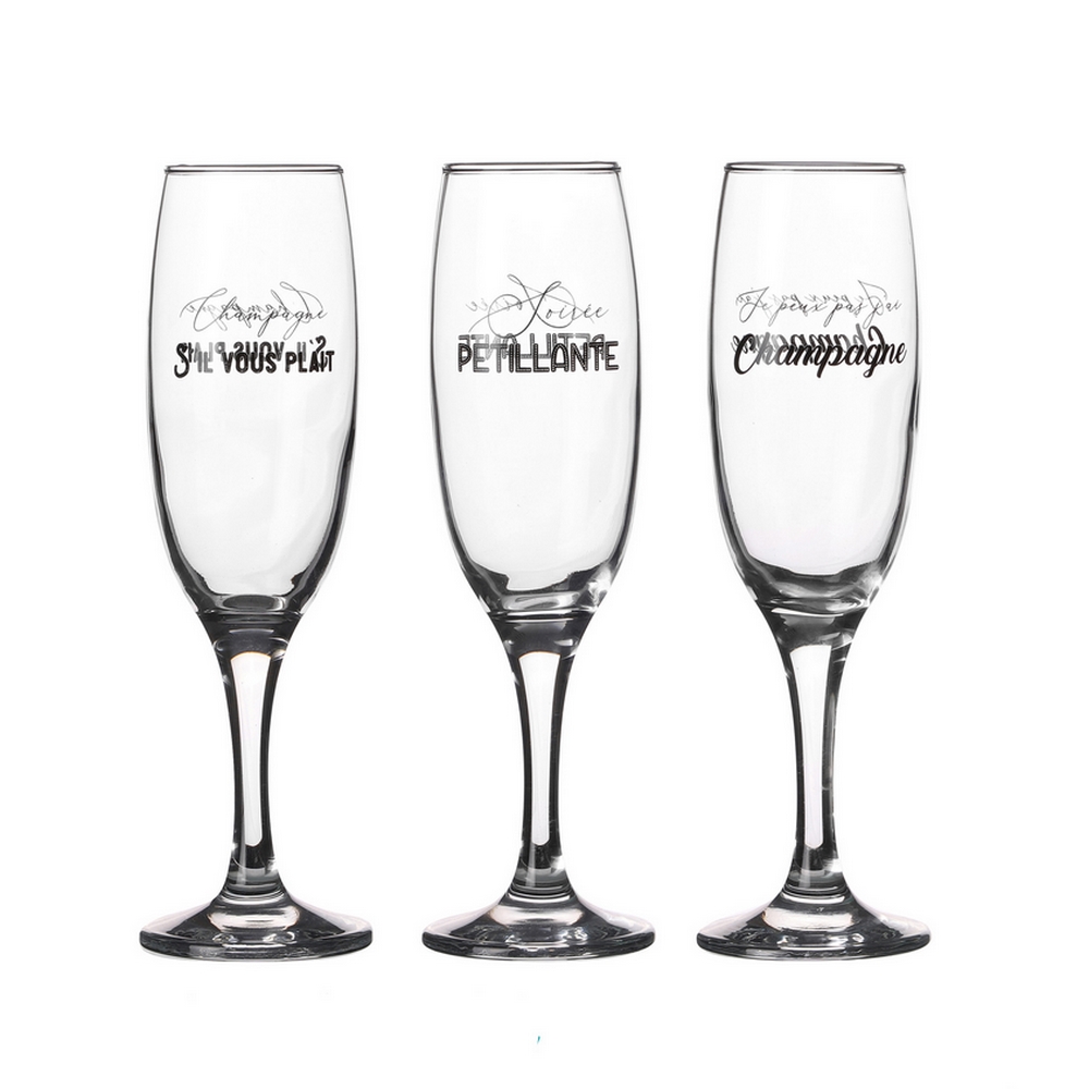 SET DE 3 FLUTE A CHAMPAGNE LE COMPTOIR 22 CL - Photo N°1