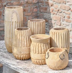 POT DE FLEURS BOIS SCULPTE GM 69 x 32 x 32 cm