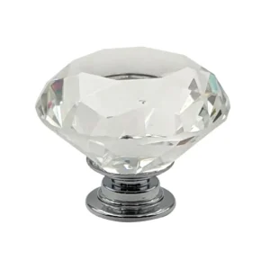 POIGNEE VERRE TRANSPARENT DIAMANT