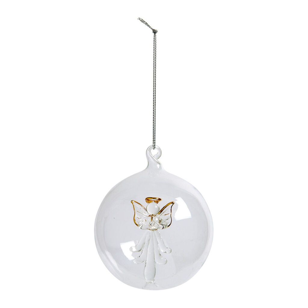 COFFRET DE 3 BOULES DECORATIVES ETOILE SAPIN ANGE VERRE TRANSPARENT - Photo N°4