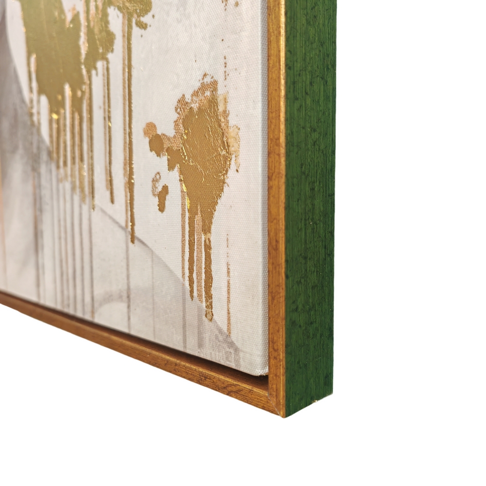 PEINTURE VISAGE DE FEMME LUNETTE ET DORE 70 X 70 X 3.5  CM - Photo N°3