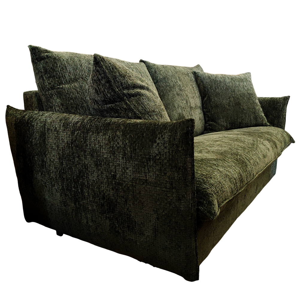 CANAPE BED EXPRESS 140 GENIUS 3 PLACES TISSU VERT 192 X 96 X 107 CM - Photo N°3