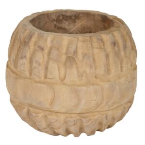 POT DE FLEURS BOIS SCULPTE MM 22 x 28 x 28 cm