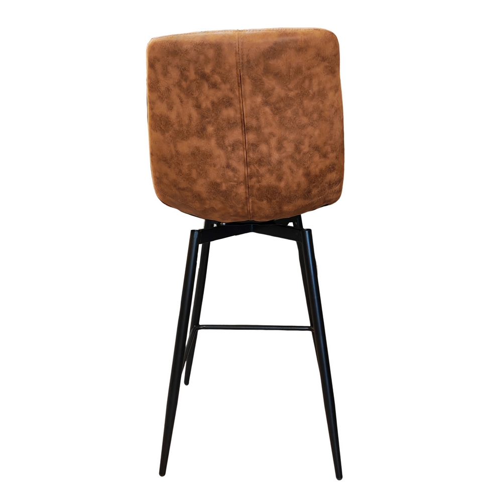 CHAISE HAUTE OSLO PIEDS METAL NOIR ASSISE MICROFIBRE HAVANE 41 X 51 X 94 CM - Photo N°4