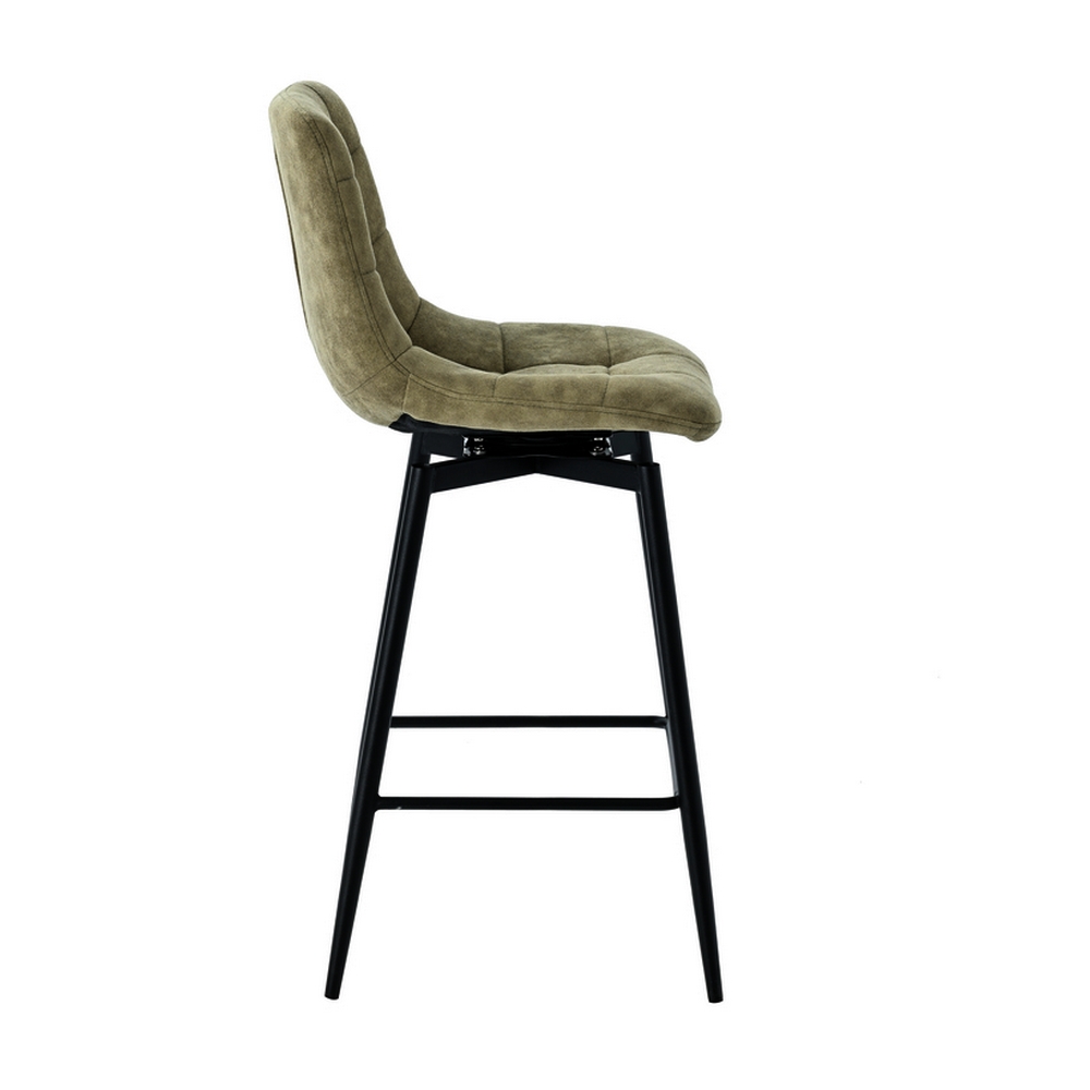 CHAISE HAUTE OSLO PIEDS METAL NOIR ASSISE MICROFIBRE KAKI 41 X 51 X 94 CM - Photo N°4