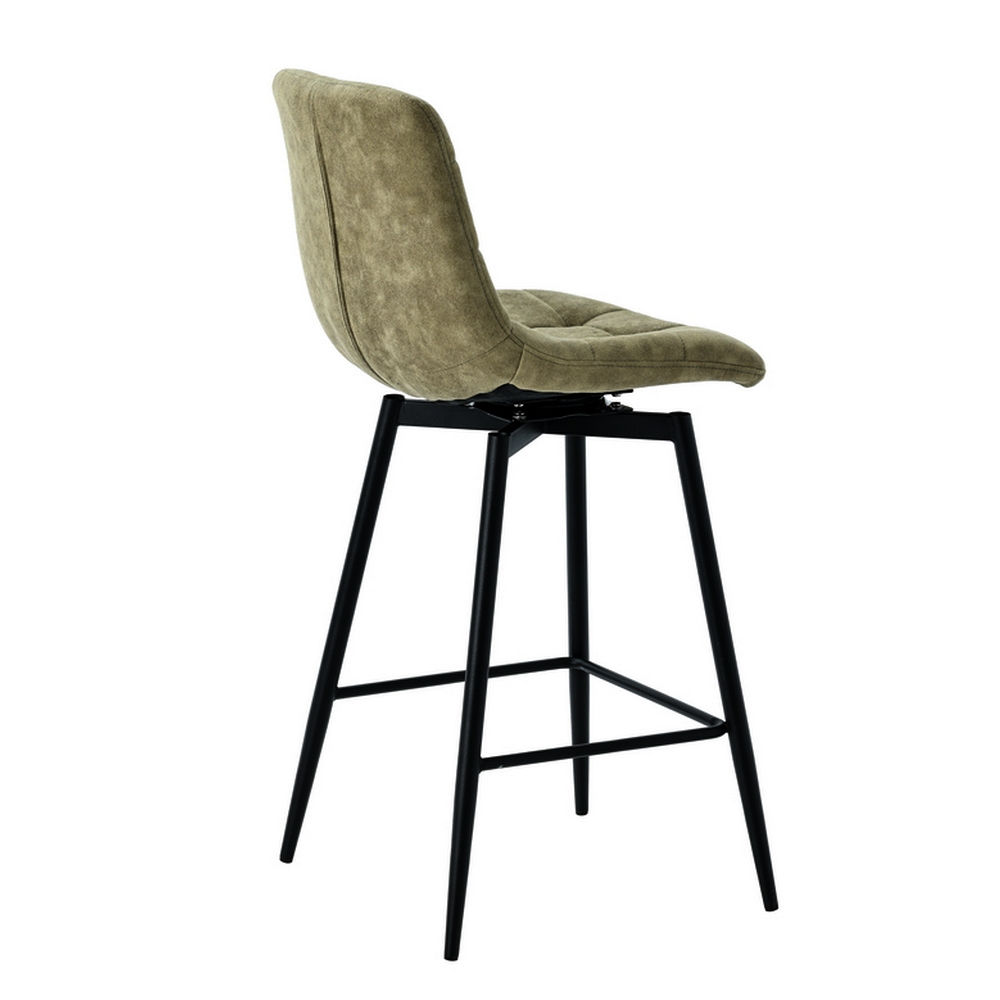 CHAISE HAUTE OSLO PIEDS METAL NOIR ASSISE MICROFIBRE KAKI 41 X 51 X 94 CM - Photo N°5