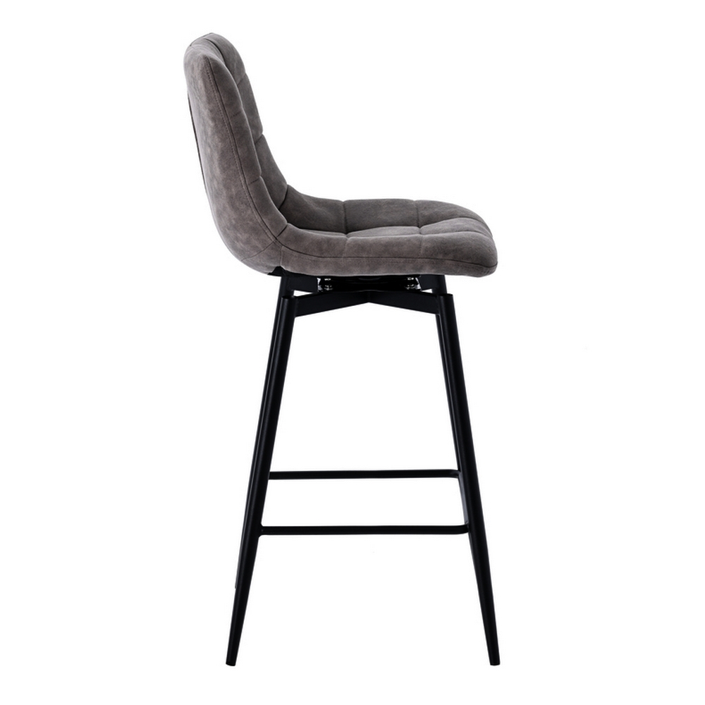 CHAISE HAUTE OSLO PIEDS METAL NOIR ASSISE MICROFIBRE TAUPE 41 X 51 X 94 CM - Photo N°3