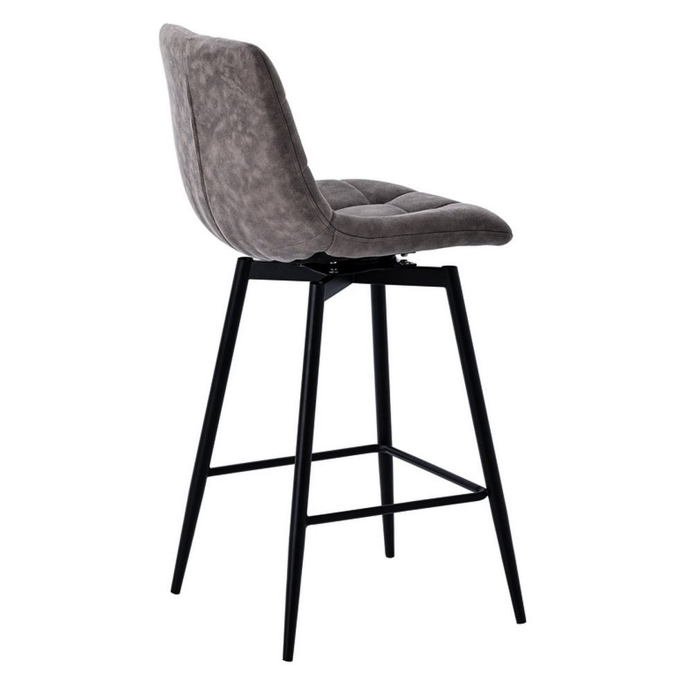 CHAISE HAUTE OSLO PIEDS METAL NOIR ASSISE MICROFIBRE TAUPE 41 X 51 X 94 CM - Photo N°4