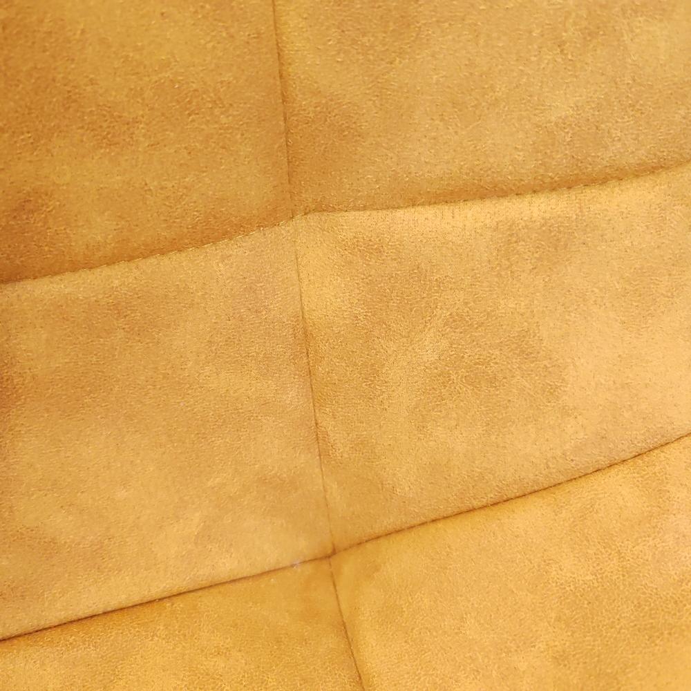 CHAISE HAUTE OSLO PIEDS METAL NOIR ASSISE MICROFIBRE MOUTARDE 41 X 51 X 94 CM - Photo N°2