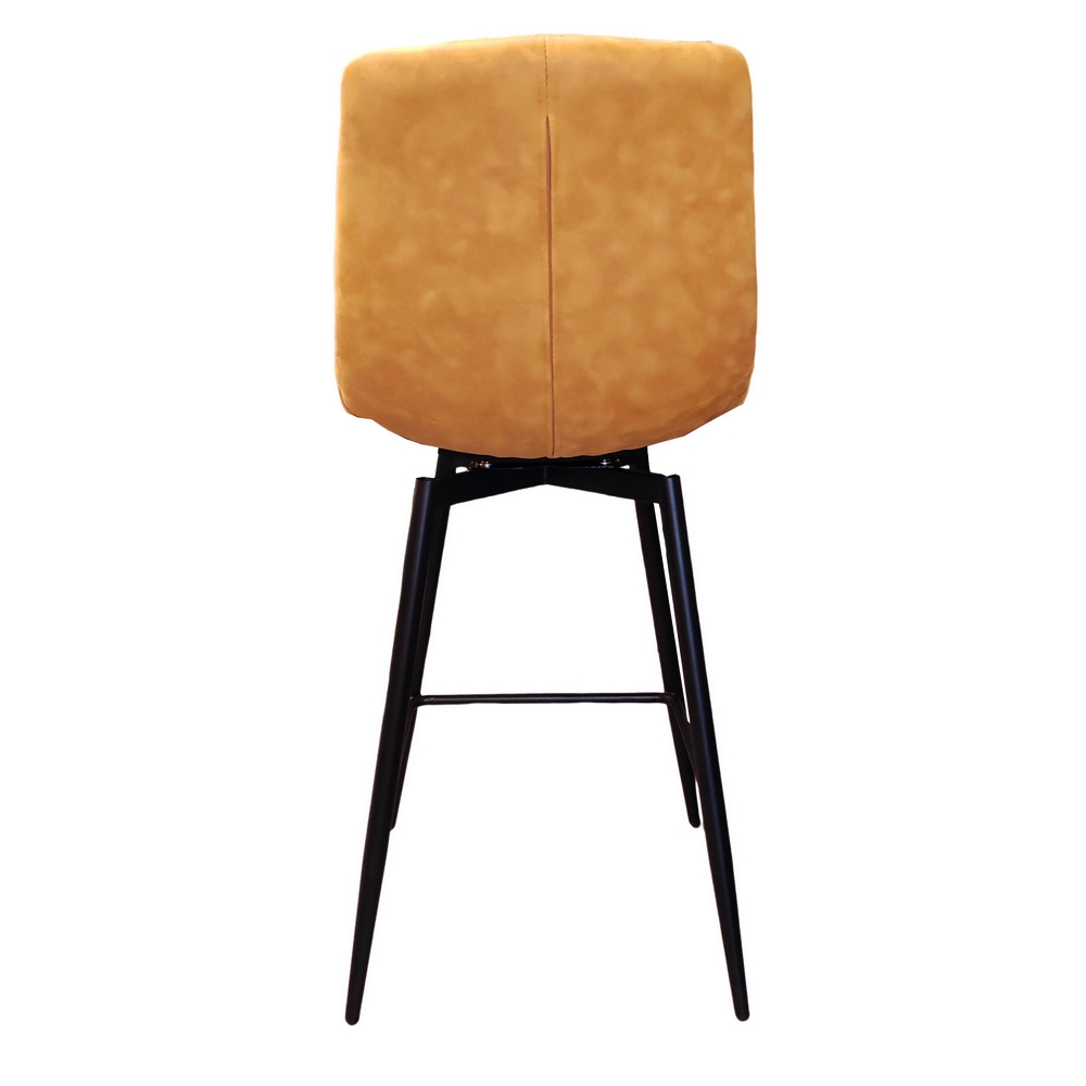 CHAISE HAUTE OSLO PIEDS METAL NOIR ASSISE MICROFIBRE MOUTARDE 41 X 51 X 94 CM - Photo N°6