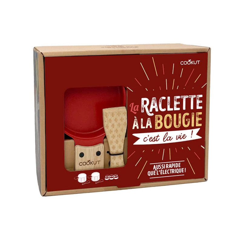 SET A RACLETTE INDIVIDUEL ROND METAL POUR 2 PERSONNES LUMI ROUGE - Photo N°4