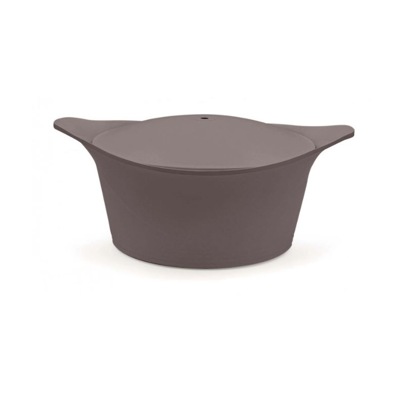 L'INCROYABLE COCOTTE 20 CM COULEUR MOKA SANS BOUTON NI MANIQUE - Photo N°3