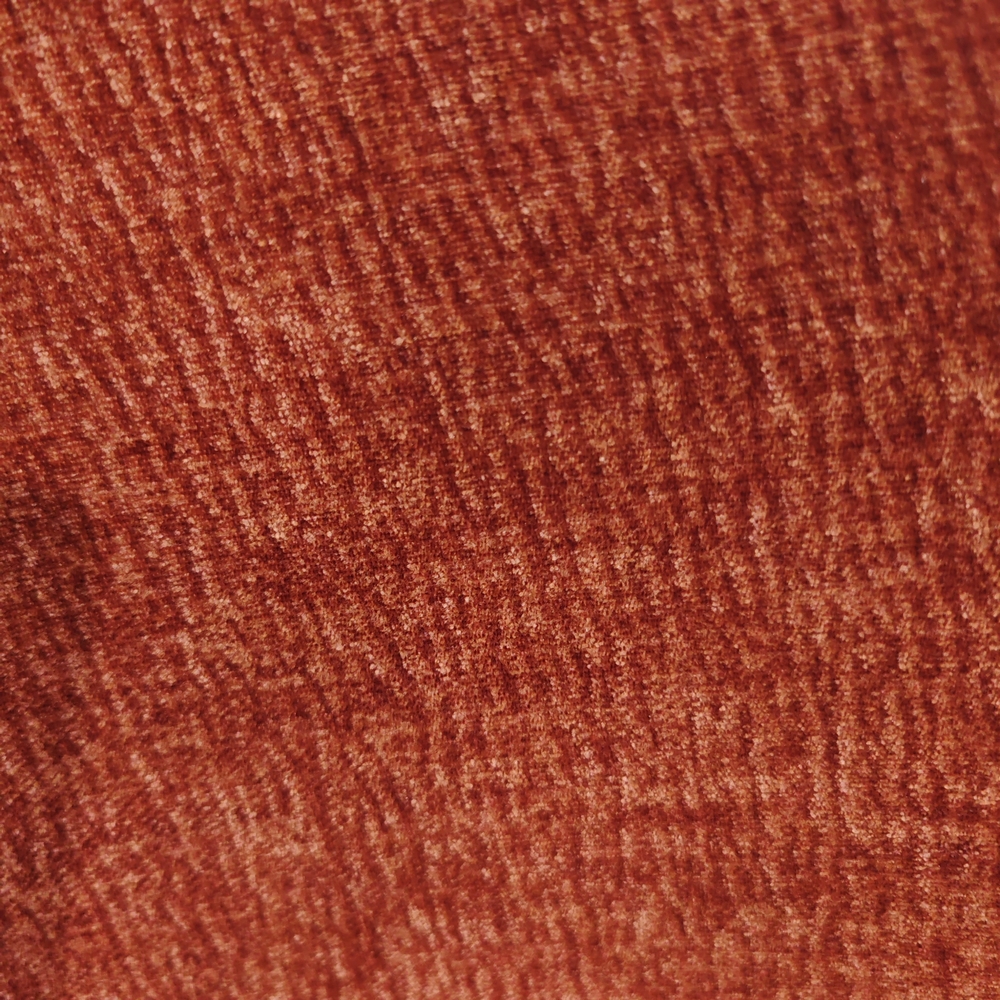 FAUTEUIL RENA EN TISSU CHINE TERRACOTTA PIED METAL NOIR H 87 X L 59 X P 72.5 CM - Photo N°9