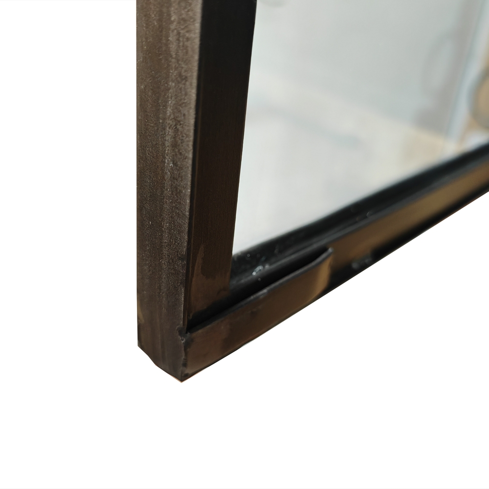 MEUBLE HAUT VITRINE MANGUIER ET METAL 2 PORTES VITREES  2 PORTES 90 X 40 X 180 - Photo N°4