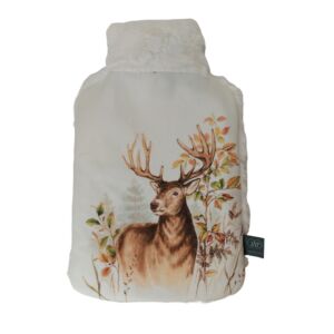 BOUILLOTTE CERF EN FAUSSE FOURRURE CREME 20.5 X 34 CM