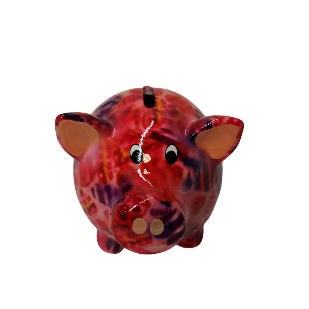 TIRELIRE ROSIE COCHON POMME PIDOU ROSE ET COEUR - Photo N°3