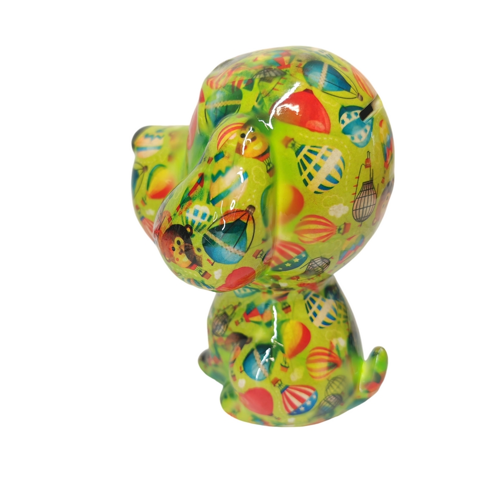 TIRELIRE CHIEN POMME PIDOU VERT ET MONGOLFIERE - Photo N°3