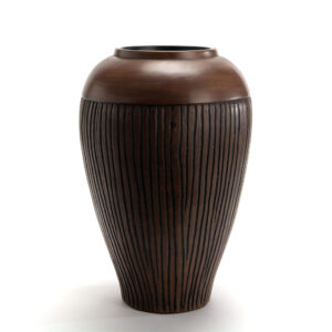 VASE AJACCIO EN RESINE NOIR ET MARRON 41 X 27 X 27 CM