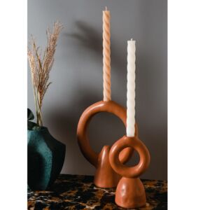 CHANDELIER NATURE ABSTRAIT EN RESINE COULEUR OCRE  19 X 9 X 25 CM