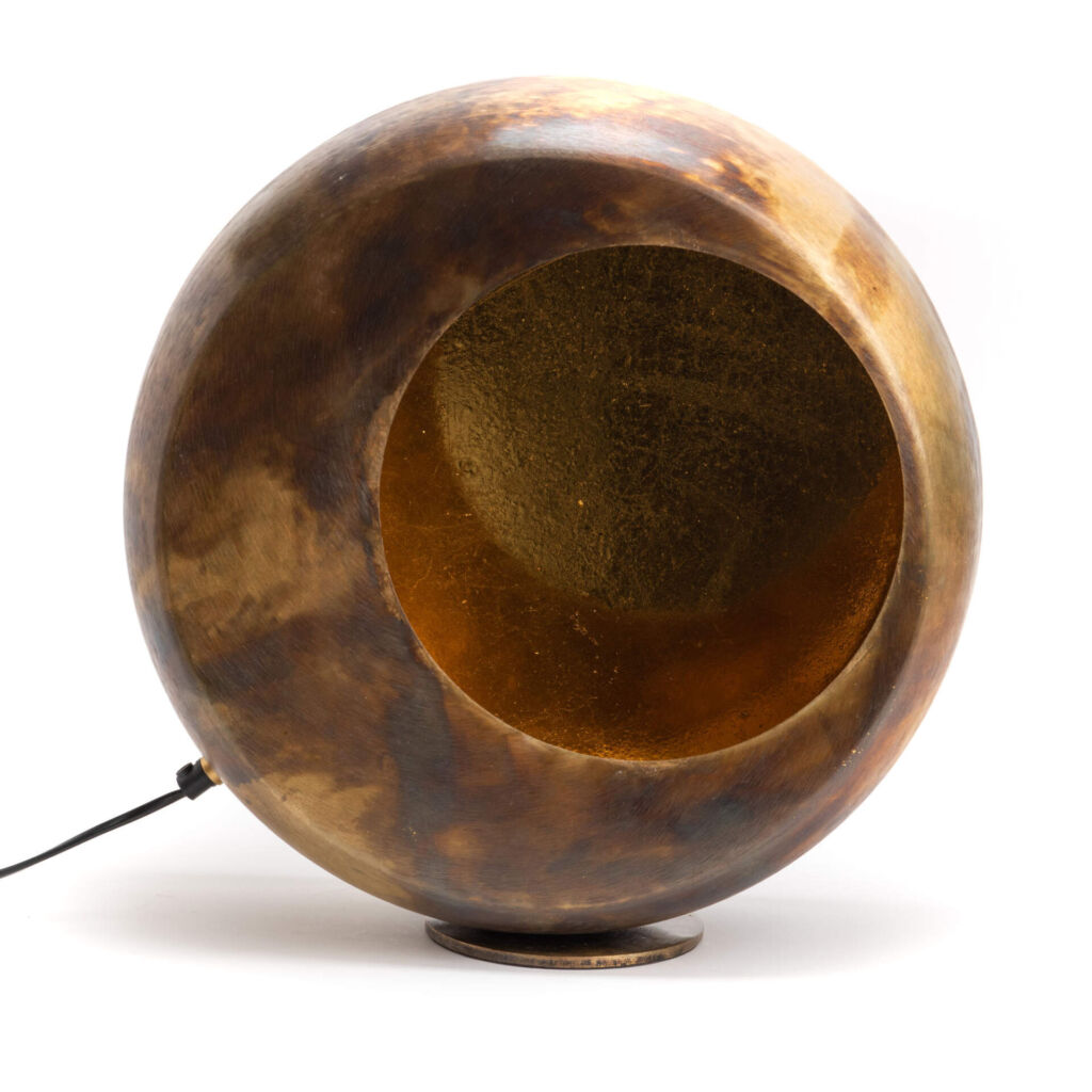 LAMPE TABLE JORDANA COULEUR DORE PATINE 39 x 38 x 17 cm - Photo N°5