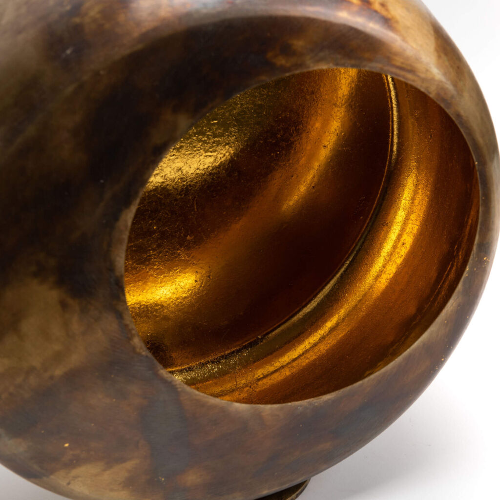 LAMPE TABLE JORDANA COULEUR DORE PATINE 39 x 38 x 17 cm - Photo N°4