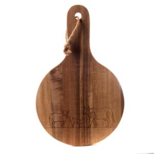 PLANCHE A DECOUPER RONDE EN ACACIA MODELE DIANE 40 x 25 x 2 cm