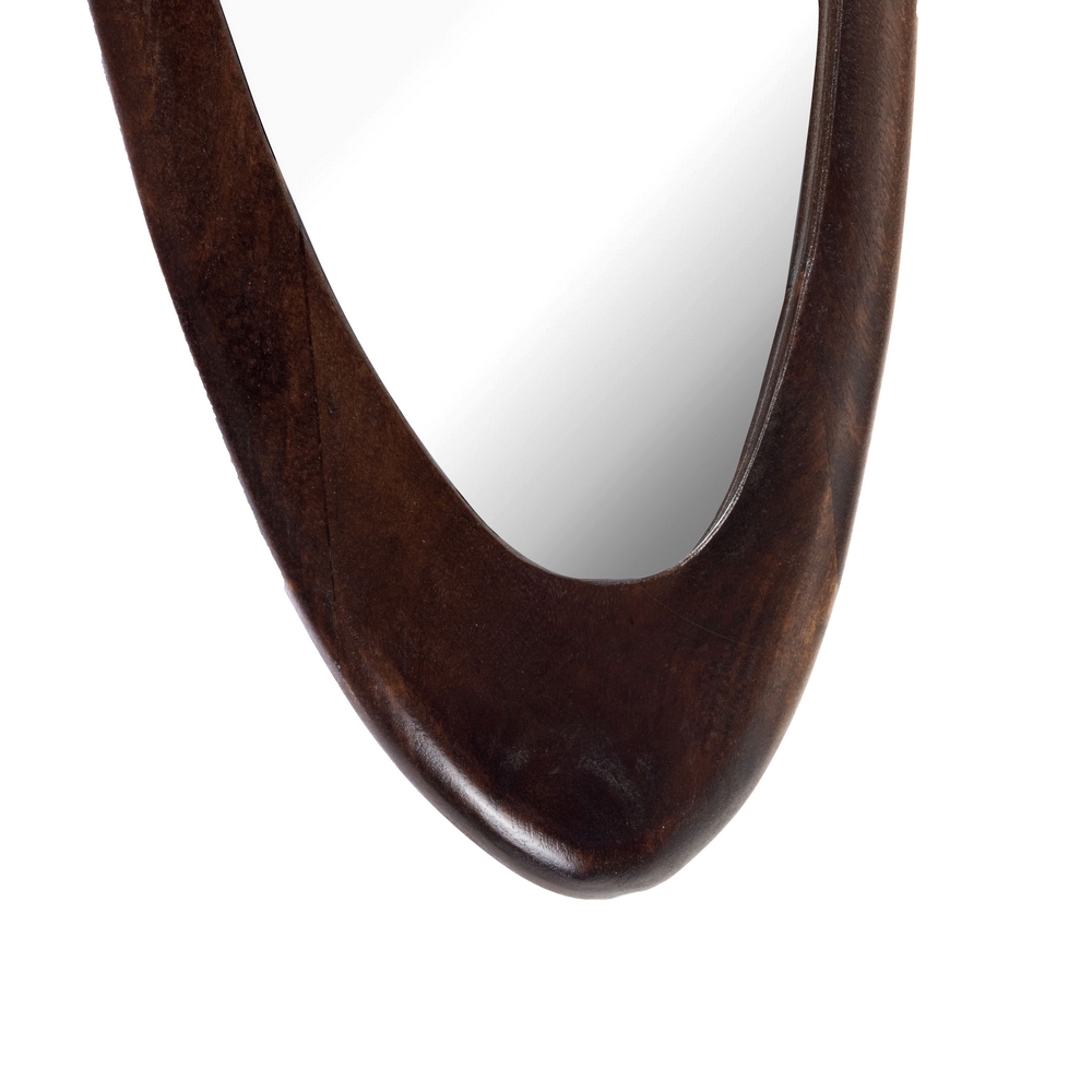 MIROIR TAIWO EN BOIS DE MANGUIER FONCE DE FORME IRREGULIERE 100 X 3 X 31 CM - Photo N°3