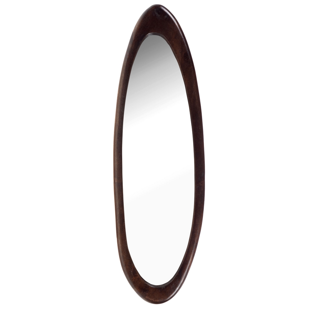 MIROIR TAIWO EN BOIS DE MANGUIER FONCE DE FORME IRREGULIERE 100 X 3 X 31 CM - Photo N°1