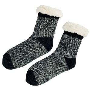 CHAUSSETTES HOMME SEMELLES ANTI DERAPANTES NOIRE ET BLANCHE 42-47